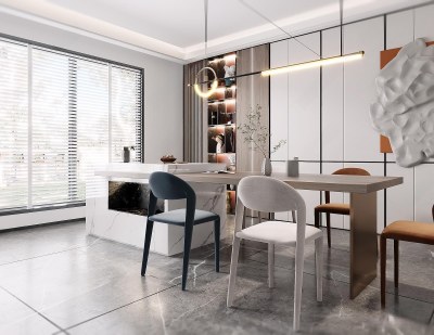 现代家居餐厅3D模型下载